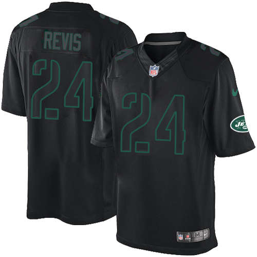 Men's Limited Darrelle Revis Nike Jersey Black - #24 Impact NFL New York Jets